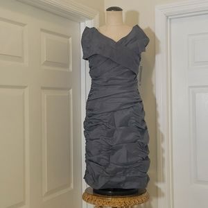 Adriana Papell charcoal gray mini dress size 4 NWT!!!!!!!!